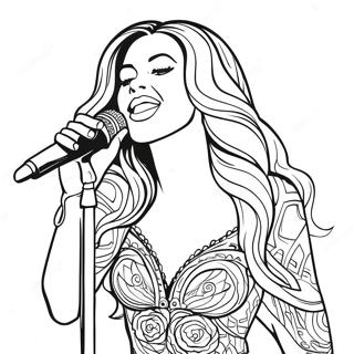 Beyonce Synger I Mikrofon Fargeleggingsside 97675-36644