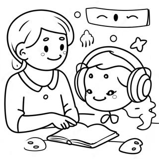 Forstaende Barn Lytter Fargeleggingsside 98063 36985