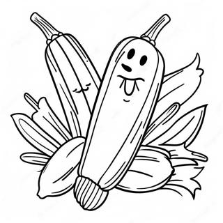 Fargeleggingsside Med Glad Mais Pa Kolben 99009-37723