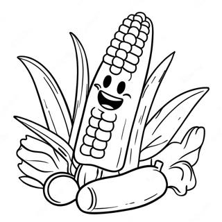 Fargeleggingsside Med Glad Mais Pa Kolben 99009-37724