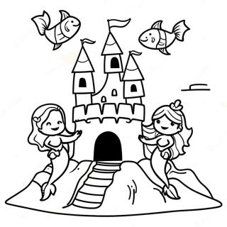 Fantasi Sandborg Med Havfruer Fargeleggingsark 99086 37785