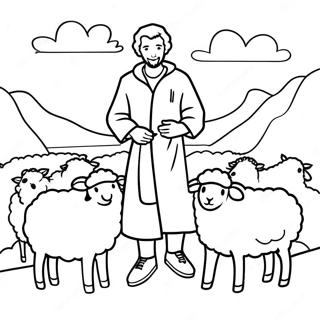 Hyrde Og Sau Salme 23 Fargeleggingsside 99935-38634